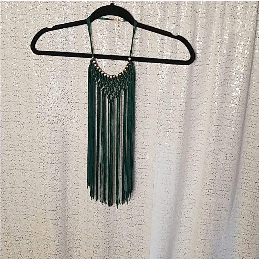 Green Statement Necklace - image 1